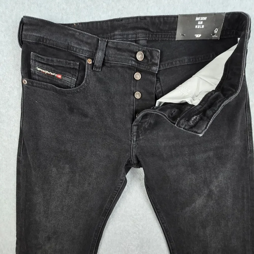 NWT Diesel Mens 34x31 Black Button Fly 2007 Zatiny Jeans
